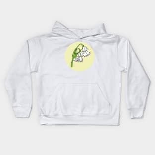 Snowflake Flowers on Yellow Kids Hoodie